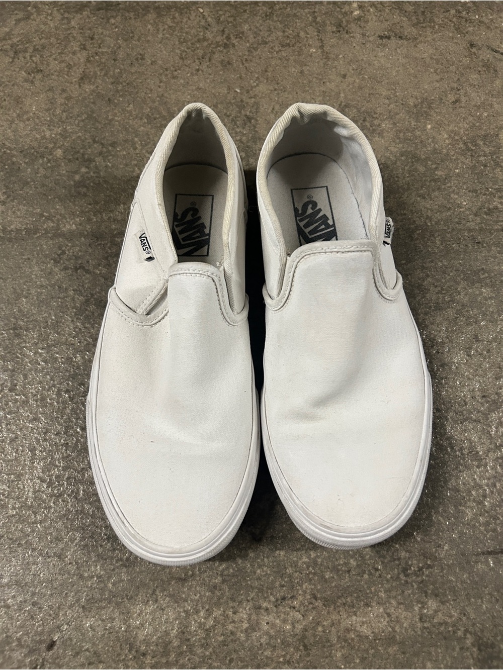Vans White Classic Slip-On Loafers